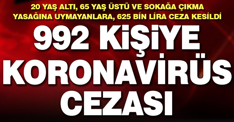Koronavirüs yasaklarına uymayan 922 kişiye 625 bin lira ceza
