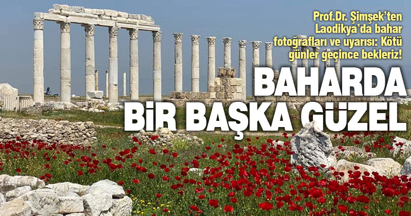 Antik kent Laodikya’ya bahar çiçekleri ayrı bir güzellik kattı