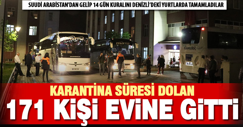 Karantina süresi dolan 171 kişi evlerine uğurlandı