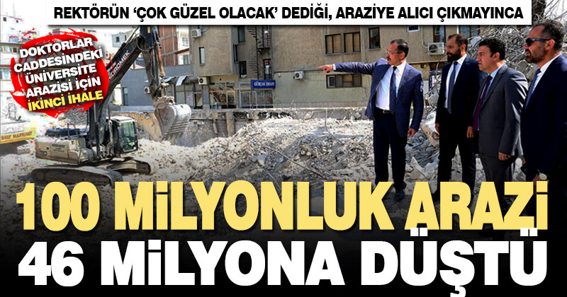 PAÜ’nün 100 milyon TL istediği araziye alıcı çıkmayınca fiyat 46,5 milyona düştü