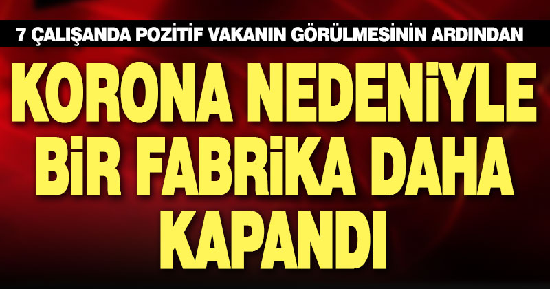 Korona nedeniyle bir fabrika daha üretime ara verdi