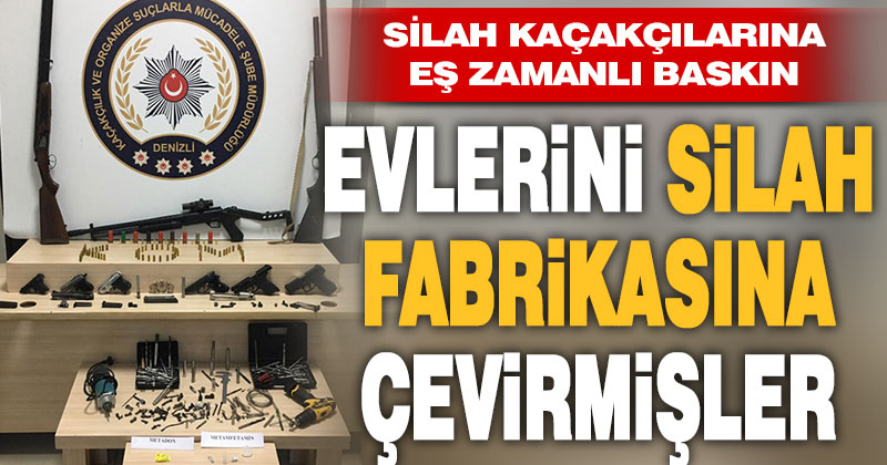 Evlerini silah fabrikasına çeviren 2 zanlı yakalandı