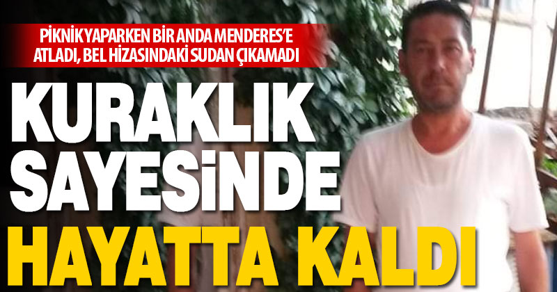 Suların çekildiği Menderes nehrine atlayan esnaf, bel hizasındaki suda bilincini yitirdi