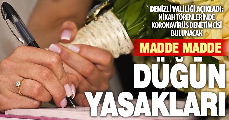 Denizli Valiliği, düğün yasaklarını açıkladı
