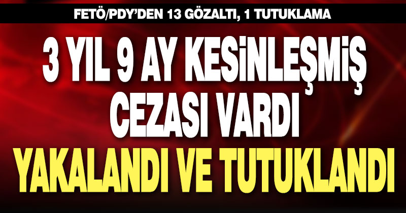 FETÖ/PDY operasyonunda 13 gözaltı, 1 tutuklama