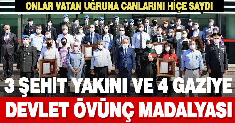 Şehit yakınları ve gazilere Devlet Övünç Madalyası