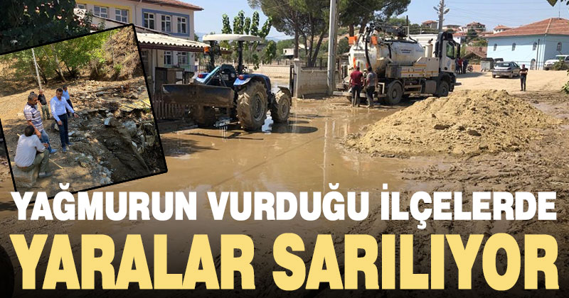İlçelerde yağmurun yarattığı olumsuzluk gideriliyor