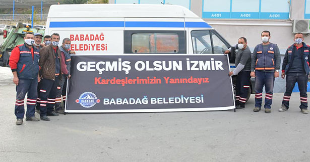 Babadağ’dan İzmir’e yardım eli uzandı