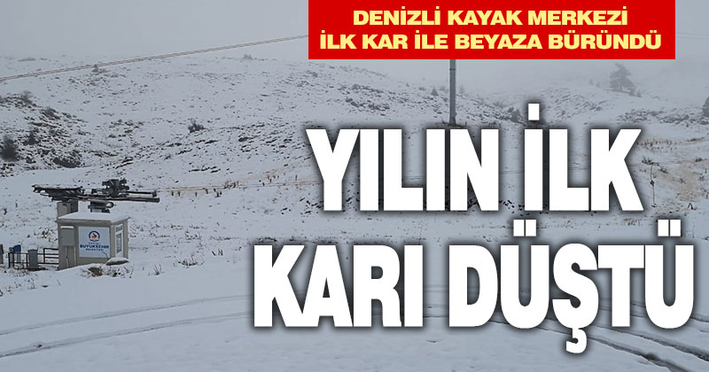 Denizli Kayak Merkezi’ne mevsimin ilk karı düştü