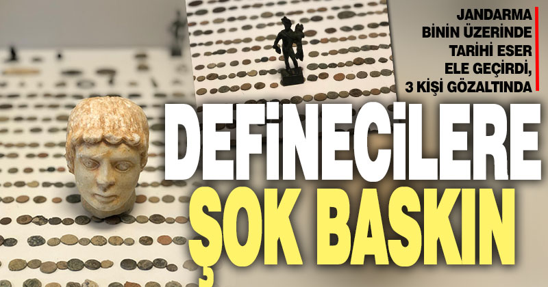 Jandarma binin üzerinde tarihi eser ele geçirdi, 3 kişi gözaltında