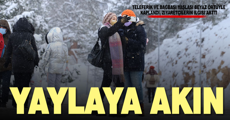 Kar yağışı sonrası teleferikle çıkılan yaylaya ilgi arttı
