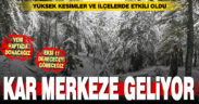 Kent merkezine kar geliyor