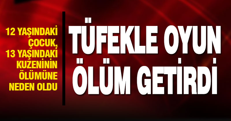 Tüfekle oynayan çocuk, 13 yaşındaki kuzeninin ölümüne neden oldu