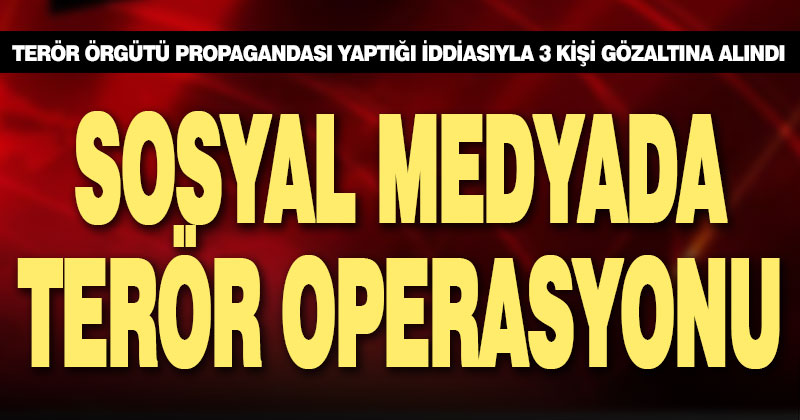 Sosyal medyada terör operasyonu: 3 gözaltı