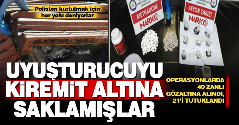 Uyuşturucuyu çatıda kiremidin altına saklamışlar