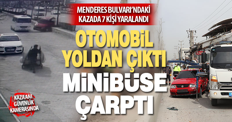 Otomobil yoldan çıktı minibüse çarptı, 7 kişi yaralandı