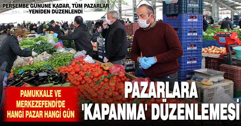Pamukkale ve Merkezefendi’de kapanma öncesi pazar yerlerine düzenleme