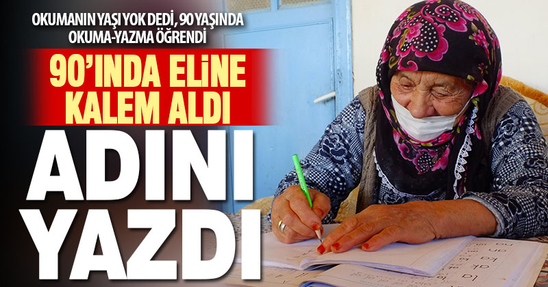 Çivril’de 90 yaşındaki kadın okuma yazma öğrendi