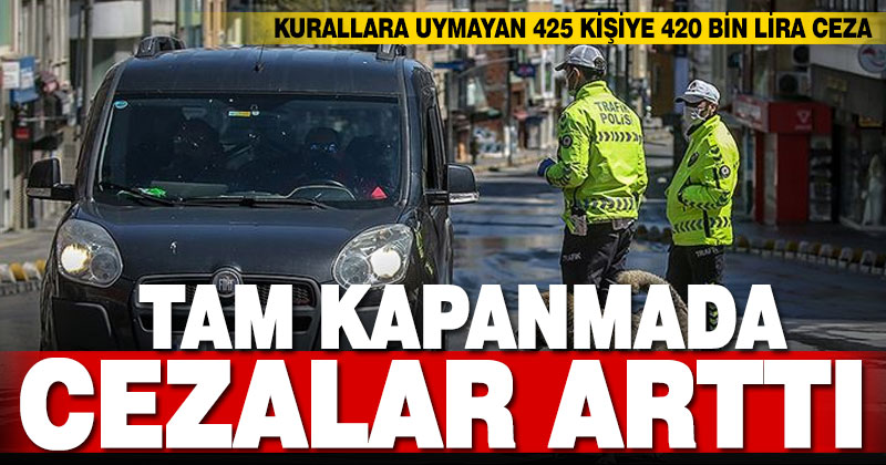 425 kişiye 420 bin lira koronavirüs cezası kesildi