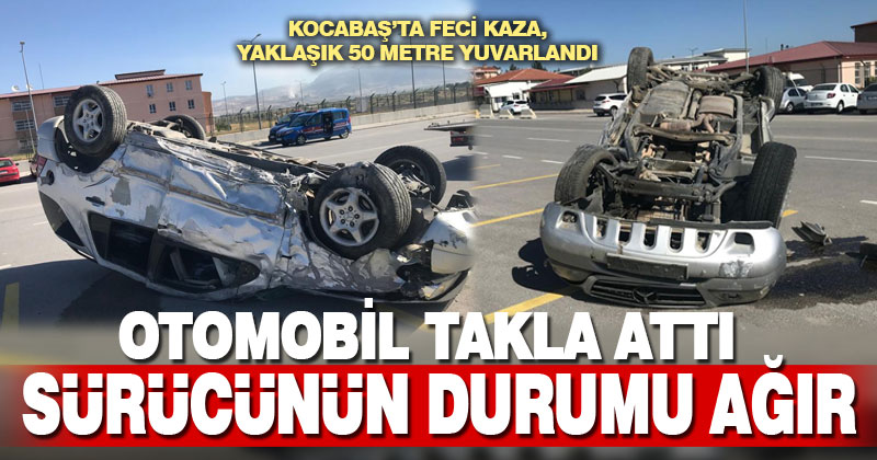 Takla atan otomobilin sürücüsü ağır yaralandı