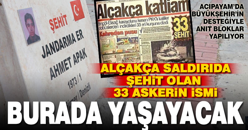 Bingöl’de 28 yıl önce şehit edilen 33 askerin ismi Denizli’de yaşatılacak