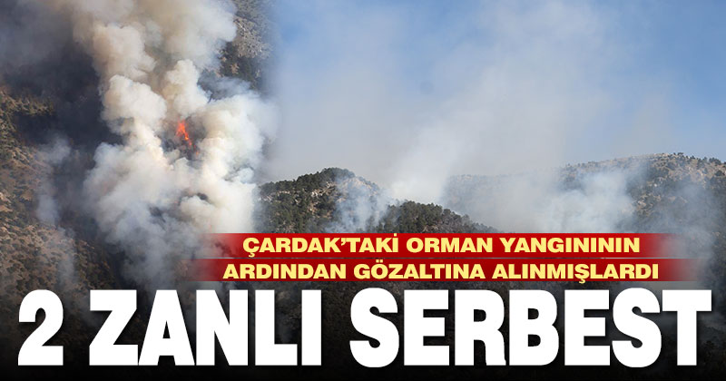 Çardak’taki orman yangınıyla ilgili gözaltına alınan 2 kişi serbest bırakıldı
