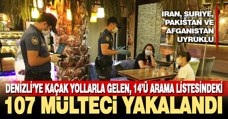 Denizli’ye kaçak yollarla gelen 107 mülteci yakalandı