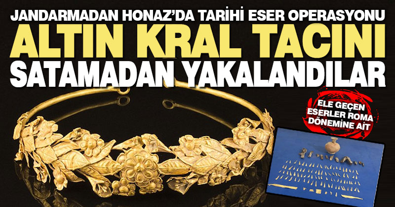 Jandarma Roma dönemine ait altın kral tacı ele geçirdi