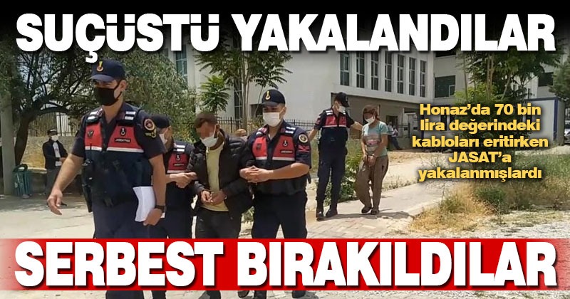 Kablo hırsızlığından gözaltına alının sevgililer, mahkemede serbest bırakıldı