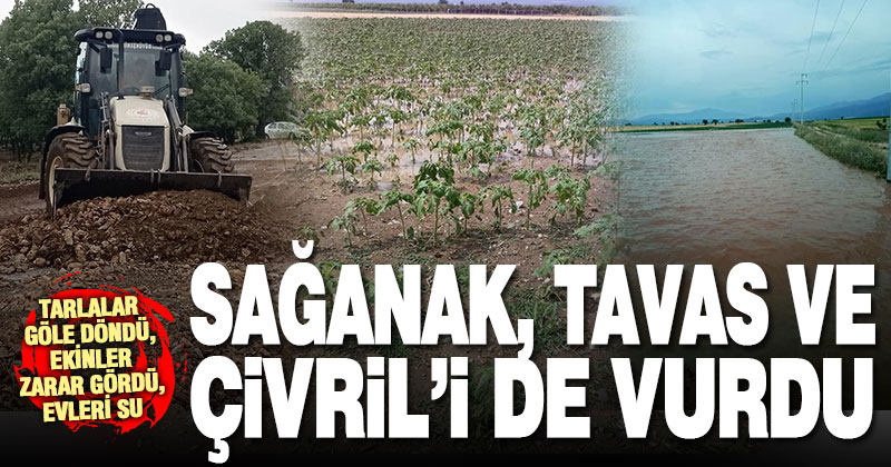 Sağanak yağış Tavas ve Çivril’de de hayatı olumsuz etkiledi