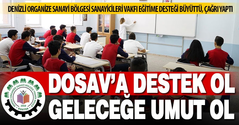 Eğitime DOSAV aracılığıyla da destek olabilirsiniz: dosav.org yayında