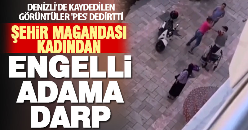 Kaldırımda motosiklet süren şehir magandası kadın, kendisine kural hatırlatan engelli adamı dövdü