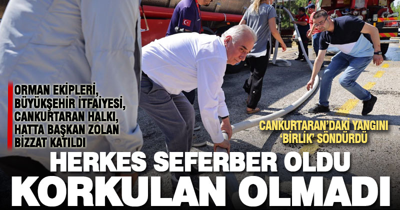 Cankurtaran’daki korkutan yangın, kurumların ve halkın birliğiyle hızla söndürüldü