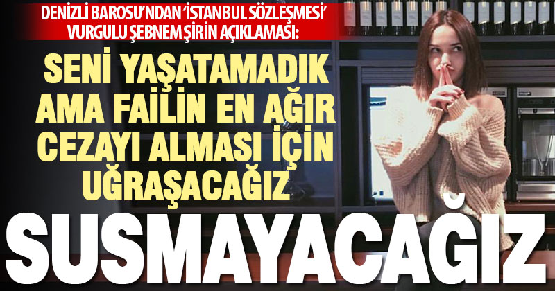 Denizli Barosu’ndan ‘İstanbul Sözleşmesi’ vurgulu Şebnem Şirin açıklaması