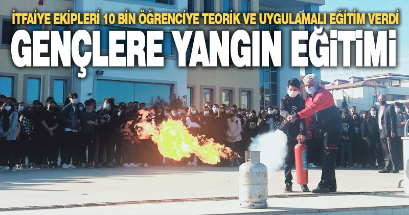 İtfaiye, 10 öğrenciye yangın eğitimi verdi