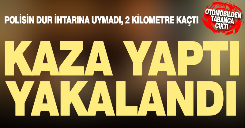 Denizli’de “dur” ihtarına uymayan 2 şüpheli kaza yapınca yakalandı