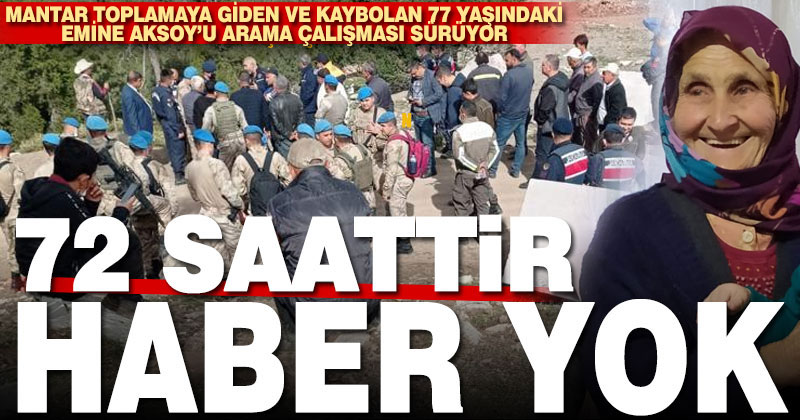 Mantar toplamak için çıktığı dağda kaybolan 77 yaşındaki Emine Aksoy 3 gündür aranıyor