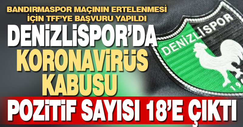 Denizlispor’da pozitif sayısı 18’e yükseldi, TFF’ye maç erteleme talebinde bulunuldu