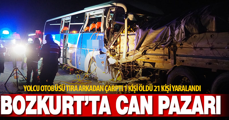 Bozkurt’ta yolcu otobüsünün tıra çarpması sonucu 1 kişi öldü, 21 kişi yaralandı