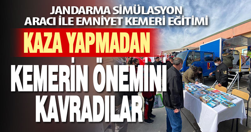 Jandarmadan simülasyon ile emniyet kemeri eğitimi