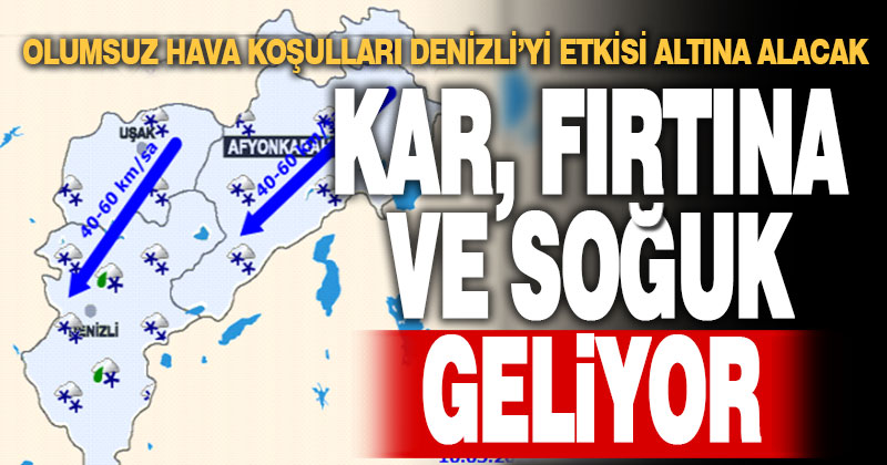Meteoroloji’den Denizli’ye fırtına ve çığ uyarısı