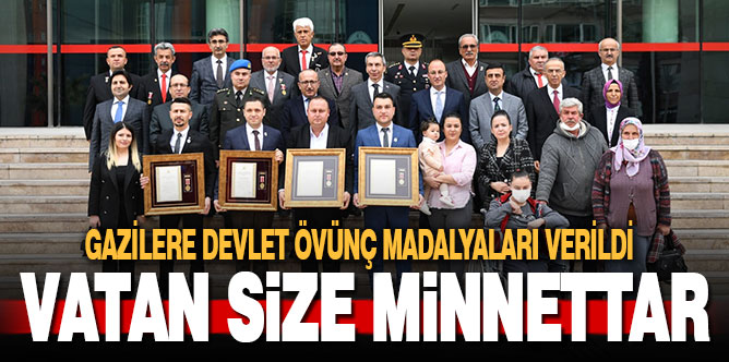Gazilere devlet övünç madalyaları verildi