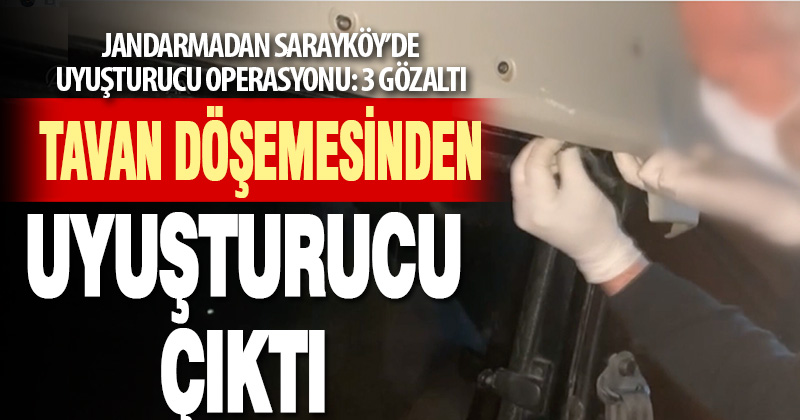 Hafif ticari aracın tavan döşemesinden uyuşturucu çıktı
