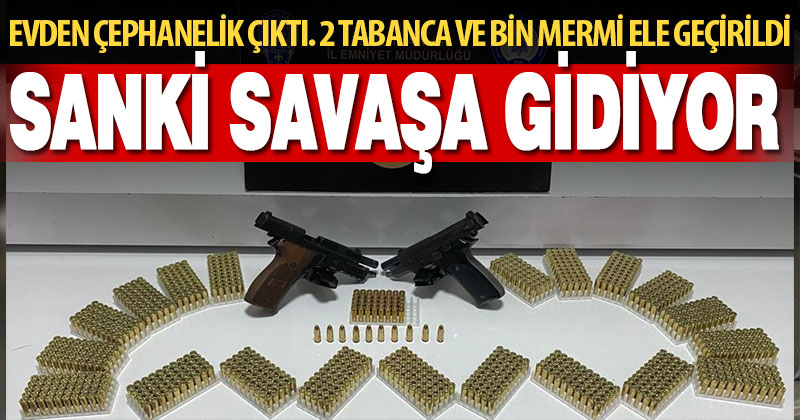Polisten kaçak silah operasyonu. 2 tabanca ve bin mermi ele geçirildi