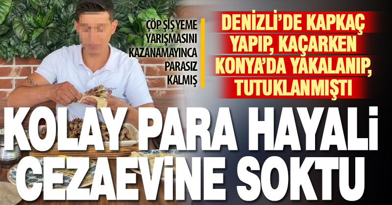Çöp şiş yeme yarışmasını kazanamayınca parasız kalıp kapkaç yapmış