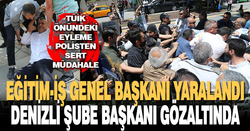 Birleşik Kamu İş üyelerine TÜİK önünde gözaltı