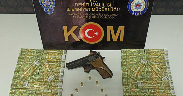 Kuru sıkıdan çevrilmiş tabanca ile yakalandı