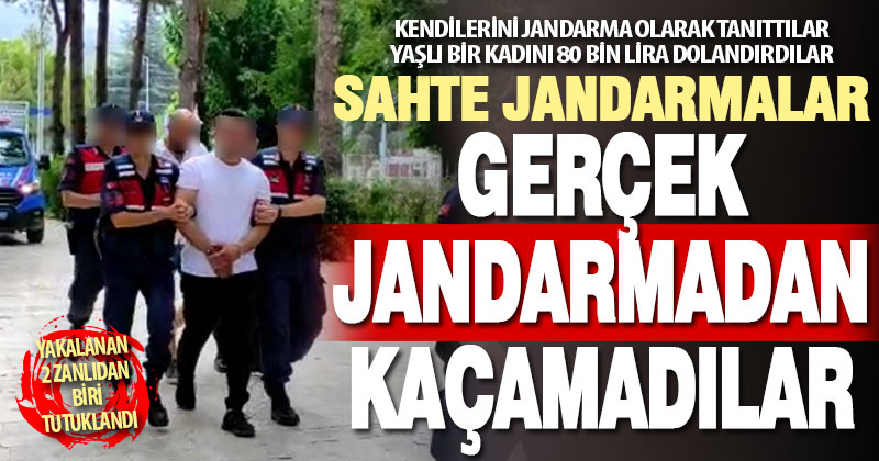 Kendilerine jandarma süsü vererek yaşlı kadını dolandıran 2 kişi yakalandı