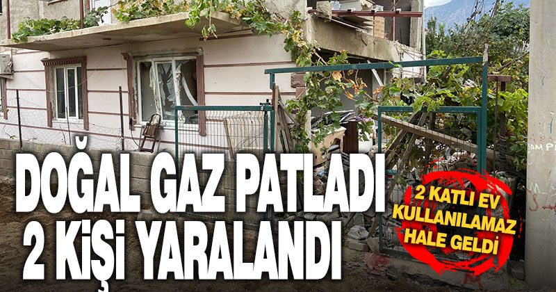 Denizli’de iki katlı evde doğal gaz patlaması nedeniyle 2 kişi yaralandı
