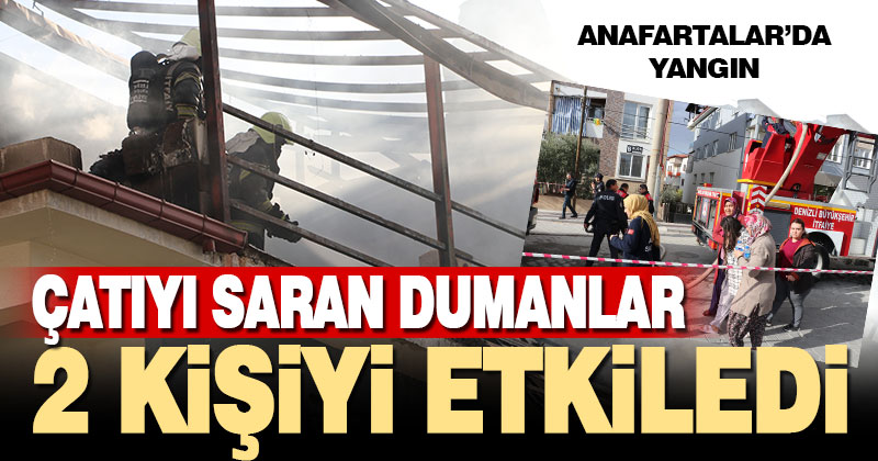 Denizli’de apartmanın çatı katında çıkan yangın söndürüldü